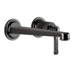 Gessi Venti20 Bateria umywalkowa ścienna z wylewką 21,5 cm element zewnętrzny black metal pvd 65089.706