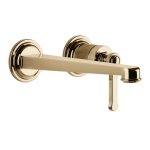 Gessi Venti20 Bateria umywalkowa ścienna z wylewką 21,5 cm element zewnętrzny warm bronze pvd 65089.735