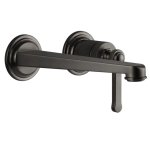 Gessi Venti20 Bateria umywalkowa ścienna z wylewką 21,5 cm element zewnętrzny black metal brushed pvd 65089.707