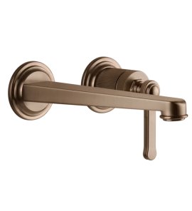 Gessi Venti20 Bateria umywalkowa ścienna z wylewką 21,5 cm element zewnętrzny copper brushed pvd 65089.708