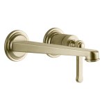 Gessi Venti20 Bateria umywalkowa ścienna z wylewką 21,5 cm element zewnętrzny brass brushed pvd 65089.727