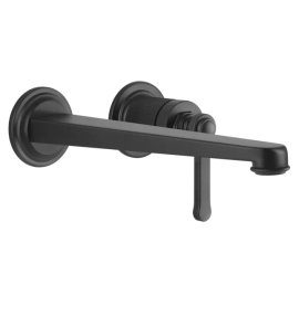 Gessi Venti20 Bateria umywalkowa ścienna z wylewką 25,6 cm element zewnętrzny matte black 65088.299