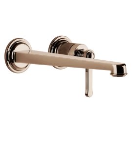 Gessi Venti20 Bateria umywalkowa ścienna z wylewką 25,6 cm element zewnętrzny copper pvd 65088.030