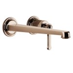 Gessi Venti20 Bateria umywalkowa ścienna z wylewką 25,6 cm element zewnętrzny copper pvd 65088.030