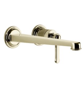 Gessi Venti20 Bateria umywalkowa ścienna z wylewką 25,6 cm element zewnętrzny brass pvd 65088.710