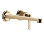 Gessi Venti20 Bateria umywalkowa ścienna z wylewką 25,6 cm element zewnętrzny warm bronze pvd 65088.735