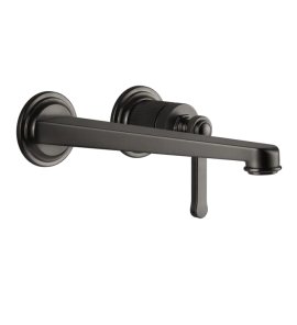 Gessi Venti20 Bateria umywalkowa ścienna z wylewką 25,6 cm element zewnętrzny black metal brushed pvd 65088.707