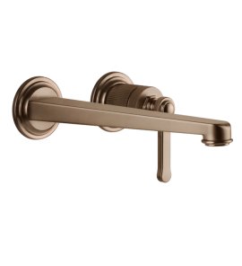 Gessi Venti20 Bateria umywalkowa ścienna z wylewką 25,6 cm element zewnętrzny copper brushed pvd 65088.708