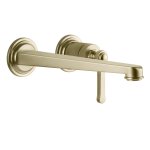 Gessi Venti20 Bateria umywalkowa ścienna z wylewką 25,6 cm element zewnętrzny brass brushed pvd 65088.727