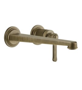 Gessi Venti20 Bateria umywalkowa ścienna z wylewką 25,6 cm element zewnętrzny antique brass 65088.713