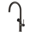 Gessi Vita Bateria zlewozmywakowa jednouchwytowa hot/cold black metal brushed 60720.707