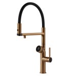 Gessi Vita Bateria zlewozmywakowa jednouchwytowa hot/cold warm bronze brushed 60722.726