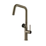 Gessi Vita Bateria zlewozmywakowa jednouchwytowa hot/cold finox brushed nickel 60721.149