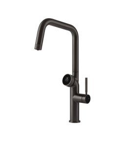 Gessi Vita Bateria zlewozmywakowa jednouchwytowa hot/cold black metal brushed 60721.707