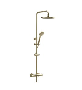 Gessi Zestaw prysznicowy ścienny z deszczownicą Ø25 cm brushed brass PVD 35175.727