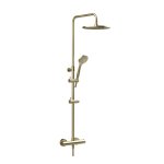 Gessi Zestaw prysznicowy ścienny z deszczownicą Ø25 cm brushed brass PVD 35175.727