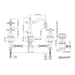 Graff Adley Bateria bidetowa 3-otworowa z korkiem Chrom E-2561-C2