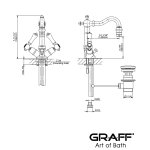 Graff Adley Bateria bidetowa jednootworowa z korkiem Chrom E-2562-LM15