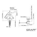 Graff Adley Bateria bidetowa jednootworowa z korkiem Chrom E-2562-LM34