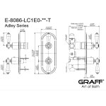 Graff Adley Bateria prysznicowa termostatyczna 2-uchwytowa podtynkowa - element zewnętrzny Chrom E-8086-LC1E0-T