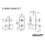 Graff Adley Bateria prysznicowa termostatyczna 2-uchwytowa podtynkowa - element zewnętrzny Chrom E-8086-LM34C2-T