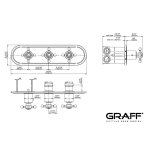 Graff Adley Bateria prysznicowa termostatyczna 3-uchwytowa podtynkowa - element zewnętrzny Chrom E-8087H-LM34C2-T