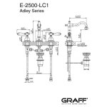 Graff Adley Bateria umywalkowa 3-otworowa z korkiem Chrom E-2500-LC1