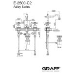 Graff Adley Bateria umywalkowa 3-otworowa z korkiem Chrom E-2500-C2