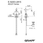 Graff Adley Bateria umywalkowa jednootworowa z korkiem Chrom E-5220-LM15