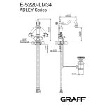 Graff Adley Bateria umywalkowa jednootworowa z korkiem Chrom E-5220-LM34