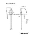 Graff Adley Bateria umywalkowa jednootworowa z korkiem Chrom E-5220-LC1