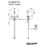 Graff Adley Bateria umywalkowa jednootworowa z korkiem Chrom E-5220-C2