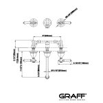 Graff Adley Bateria umywalkowa 3-otworowa podtynkowa 190 mm - element zewnętrzny Chrom E-2530-LM15-T