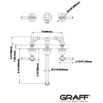 Graff Adley Bateria umywalkowa 3-otworowa podtynkowa 235 mm - element zewnętrzny Chrom E-2531-LM15-T