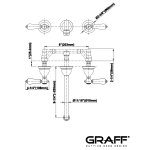 Graff Adley Bateria umywalkowa 3-otworowa podtynkowa 235 mm - element zewnętrzny Chrom E-2531-LC1-T