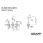 Graff Adley Bateria wannowa 3-otworowa Chrom E-2550M-LM34