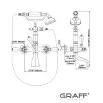 Graff Adley Bateria wannowo-natryskowa ścienna z zestawem prysznicowym Chrom E-3853-LM34