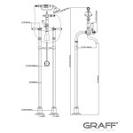 Graff Adley Bateria wannowo-natryskowa wolnostojąca z zestawem prysznicowym Chrom E-3895-LM34