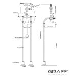 Graff Adley Bateria wannowo-natryskowa wolnostojąca z zestawem prysznicowym Chrom E-3896-LM15