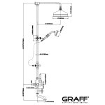 Graff Adley Bateria wannowo-natryskowa termostatyczna ścienna z deszczownicą Ø 210 mm na ramieniu i zestawem prysznicowym Chrom ED4.01-C2S