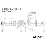 Graff Adley Rozdzielacz 3-drożny podtynkowy - element zewnętrzny Chrom E-8039-LM15E1-T