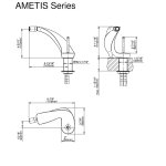 Graff Ametis Bateria bidetowa jednouchwytowa Chrom E-6460-LM43