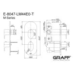 Graff Ametis Bateria natryskowa podtynkowy 2-uchwytowa - element zewnętrzny Chrom E-8047-LM44E0-T