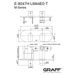 Graff Ametis Bateria natryskowa podtynkowy 2-uchwytowa - element zewnętrzny Chrom E-8047H-LM44E0-T