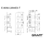 Graff Ametis Bateria natryskowa podtynkowy 3-uchwytowa - element zewnętrzny Chrom E-8056-LM44E0-T