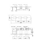 Graff Ametis Bateria natryskowa podtynkowy 3-uchwytowa - element zewnętrzny Chrom E-8056H-LM44E0-T