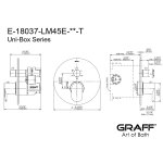 Graff Ametis Bateria natryskowa termostatyczna z przełącznikiem 3-drożnym - element zewnętrzny Chrom E-18037-LM45E-T