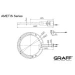 Graff Ametis Deszczownic ścienna Ø 431 mm, z kolorowymi LEDami Chrom - element zewnętrzny E-8760-T