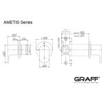 Graff Ametis Przełącznik podtynkowy 2-drożny - element zewnętrzny Chrom E-8068-LM44E1-T