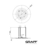 Graff Aqua-Sense Deszczownica prysznicowa Ø 500 mm sufitowa Polerowana stal E-8230-PS